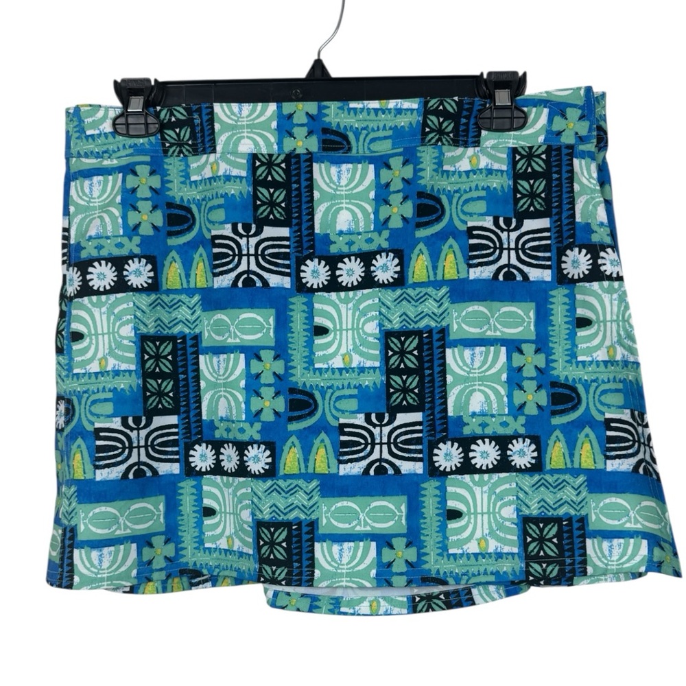 RipSkirt Hawaii wrap around hook and loop closure Tahitian Tapa print skirt XL